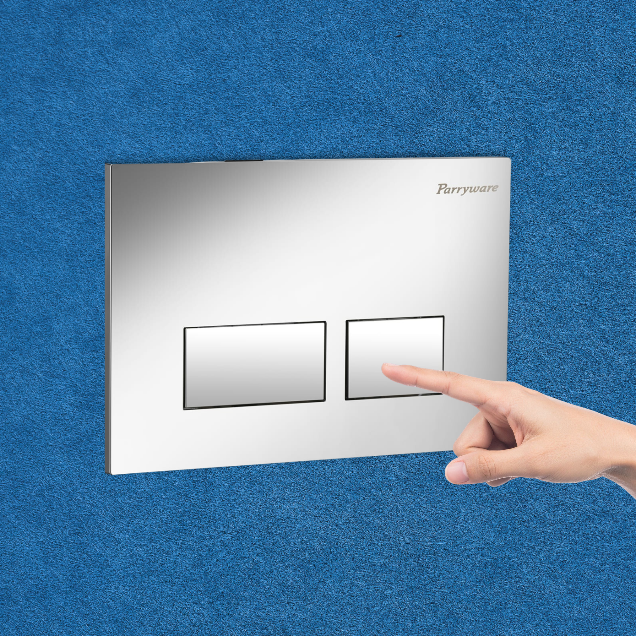 Parryware Linea Plus Flush Plate for Concealed Cistern Square | Cistern Flush Actuator for Mechanical Inwall Tanks (Polished Chrome) | E8221A1
