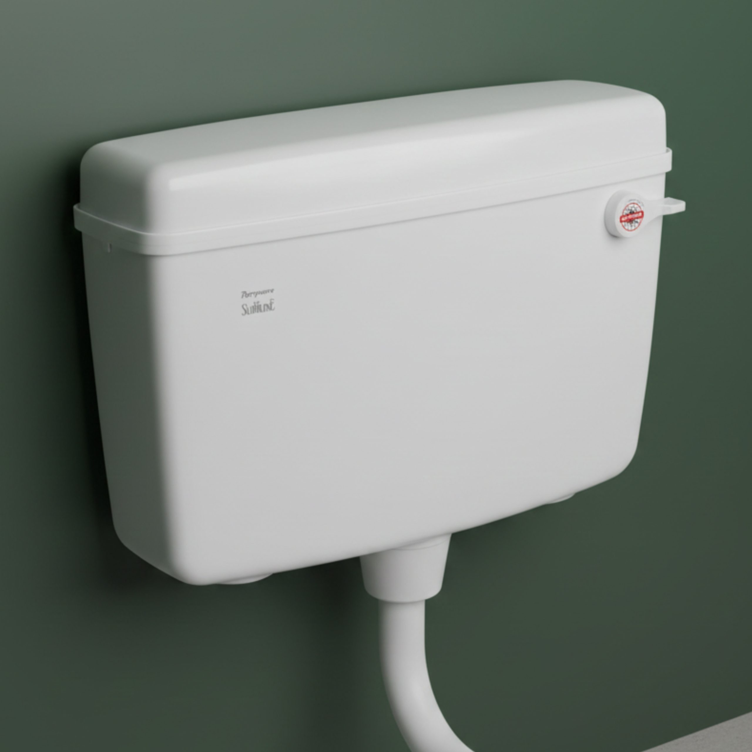 Parryware Slimline Single Flush Polymer Cistern for Toilet | Polypropylene White Flush Tank | With complete flushing set | E80901C