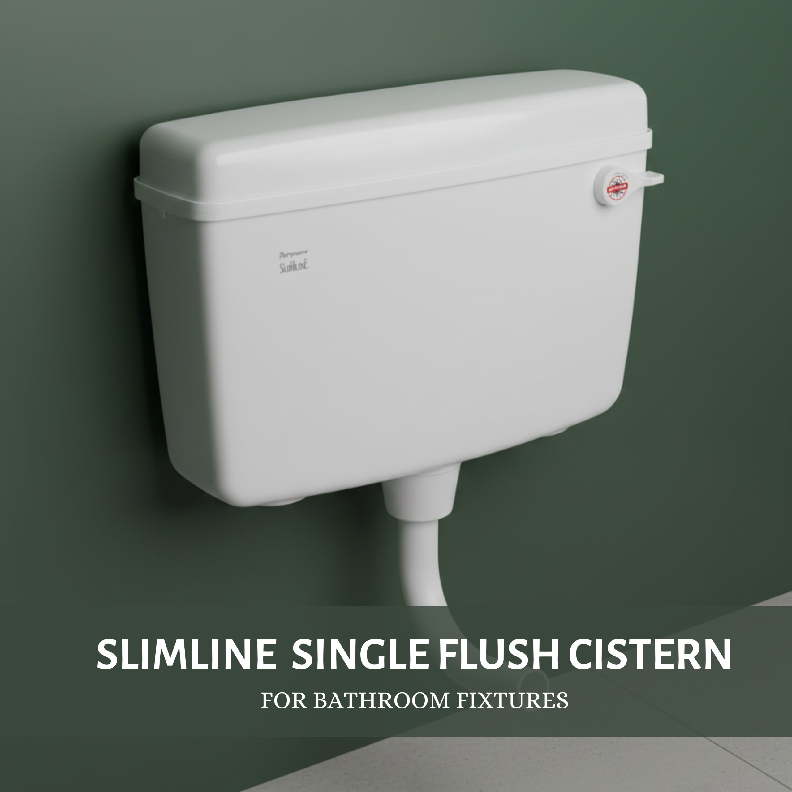 Parryware Slimline Single Flush Polymer Cistern for Toilet | Polypropylene White Flush Tank | With complete flushing set | E80901C