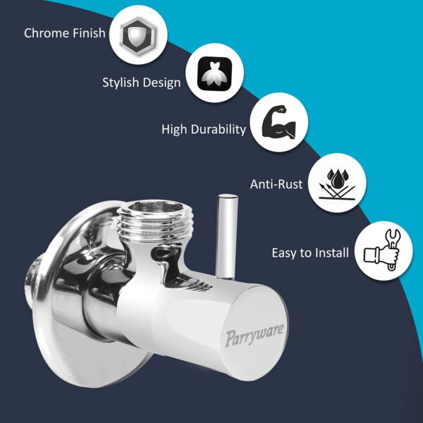 Parryware Cute Angle Valve T9880A1 With Wall Flange (Chrome Finish)