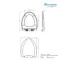 Parryware Casa/Cascade NXT Elongated Soft Close Toilet Seat Cover, White | Polypropylene Seat cover with plastic hinges | 381 x 53 x 448 (mm) | E83821C
