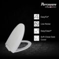Parryware Casa/Cascade NXT Elongated Soft Close Toilet Seat Cover, White | Polypropylene Seat cover with plastic hinges | 381 x 53 x 448 (mm) | E83821C