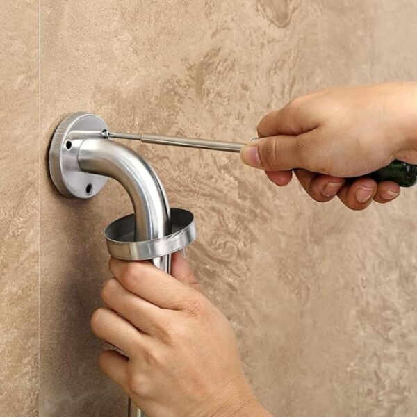 Parryware Hotelier Handgrip 600mm | Modern Bathroom Towel Bar, Chrome-Plated Safety Grab Bar for Elders, Wall Installed | T6605A1
