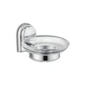 Parryware Comfort Wall-Mounted Bathroom Soap Dish, Chrome-Plated Holder with Glass Dish | Soap Holder for Bathroom | Corrosion and Tarnishing Resistant Glass | T6907A1