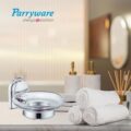 Parryware Comfort Wall-Mounted Bathroom Soap Dish, Chrome-Plated Holder with Glass Dish | Soap Holder for Bathroom | Corrosion and Tarnishing Resistant Glass | T6907A1