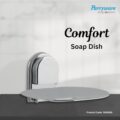 Parryware Comfort Wall-Mounted Bathroom Soap Dish, Chrome-Plated Finish, Curved Round Platform | Soap Holder for Bathroom | Corrosion and Tarnishing Resistant - Premium Metal Construction | T6902A1