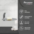 Parryware Comfort Wall-Mounted Bathroom Soap Dish, Chrome-Plated Finish, Curved Round Platform | Soap Holder for Bathroom | Corrosion and Tarnishing Resistant - Premium Metal Construction | T6902A1