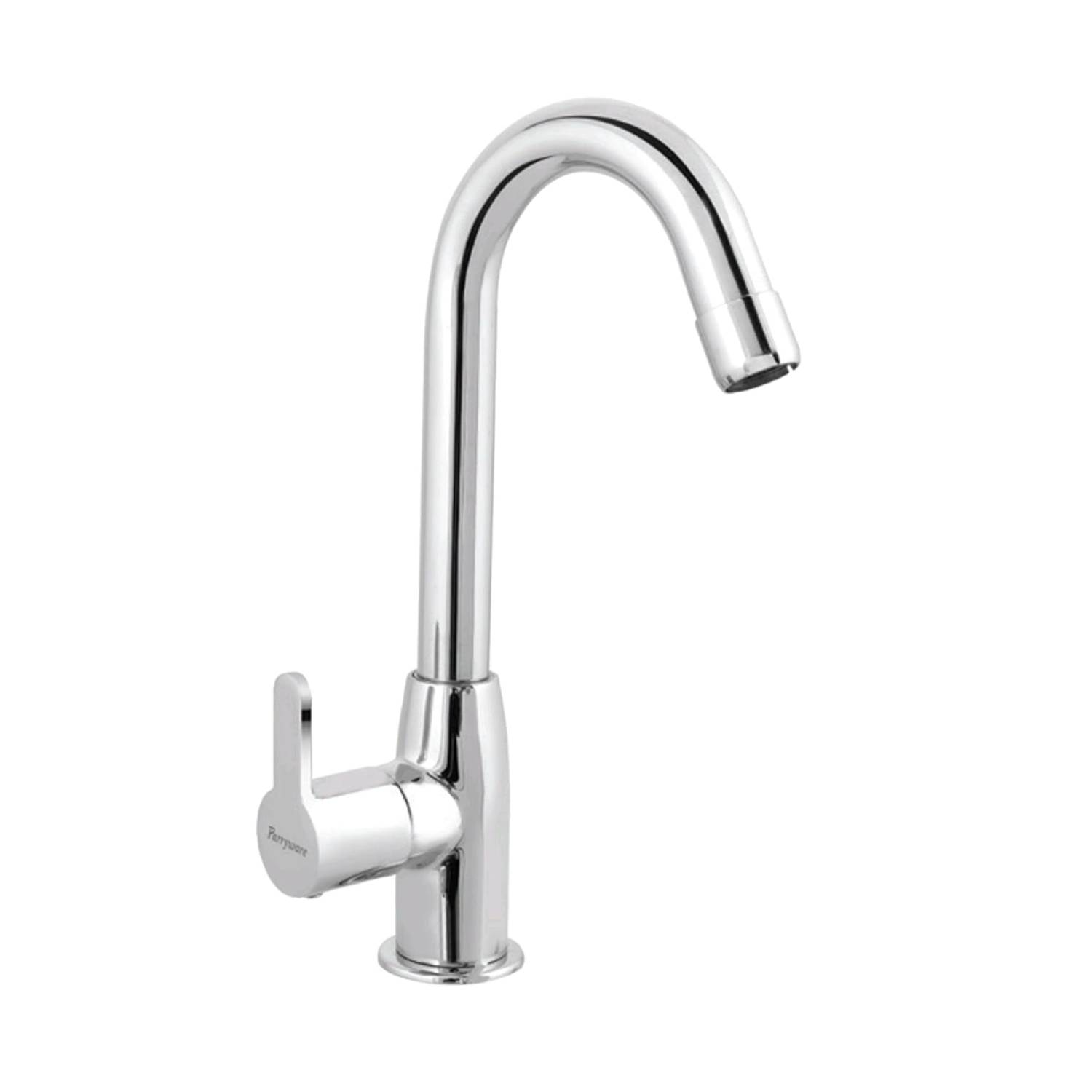 Parryware T4668A1 Claret Swan Neck Pillar Cock for Bathroom Fixtures/Fittings (Silver)