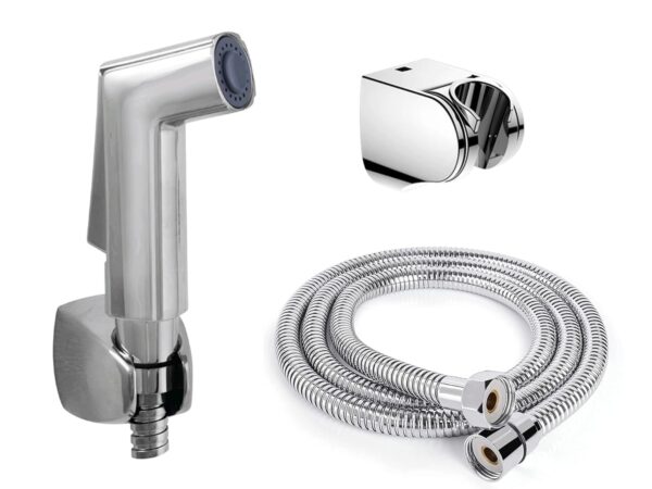 PARRYWARE Crust ABS Chrome Finish Health Faucet with Hose & Hook | Wall Mounted Bidet Spray for Toilets