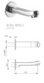 PARRYWARE Alpha Wall SPOUT with Wall Flange (Brass & Chrome Finish) G2727A1