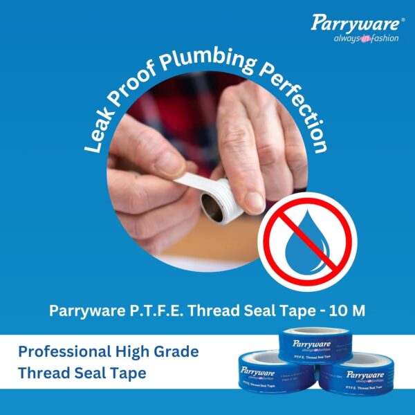 Parryware P.T.F.E Thread Seal Tape - 10M | Professional High Grade Thread Seal Tape | Size - 12mm x 0.1 mm x 10 mtr | T516099