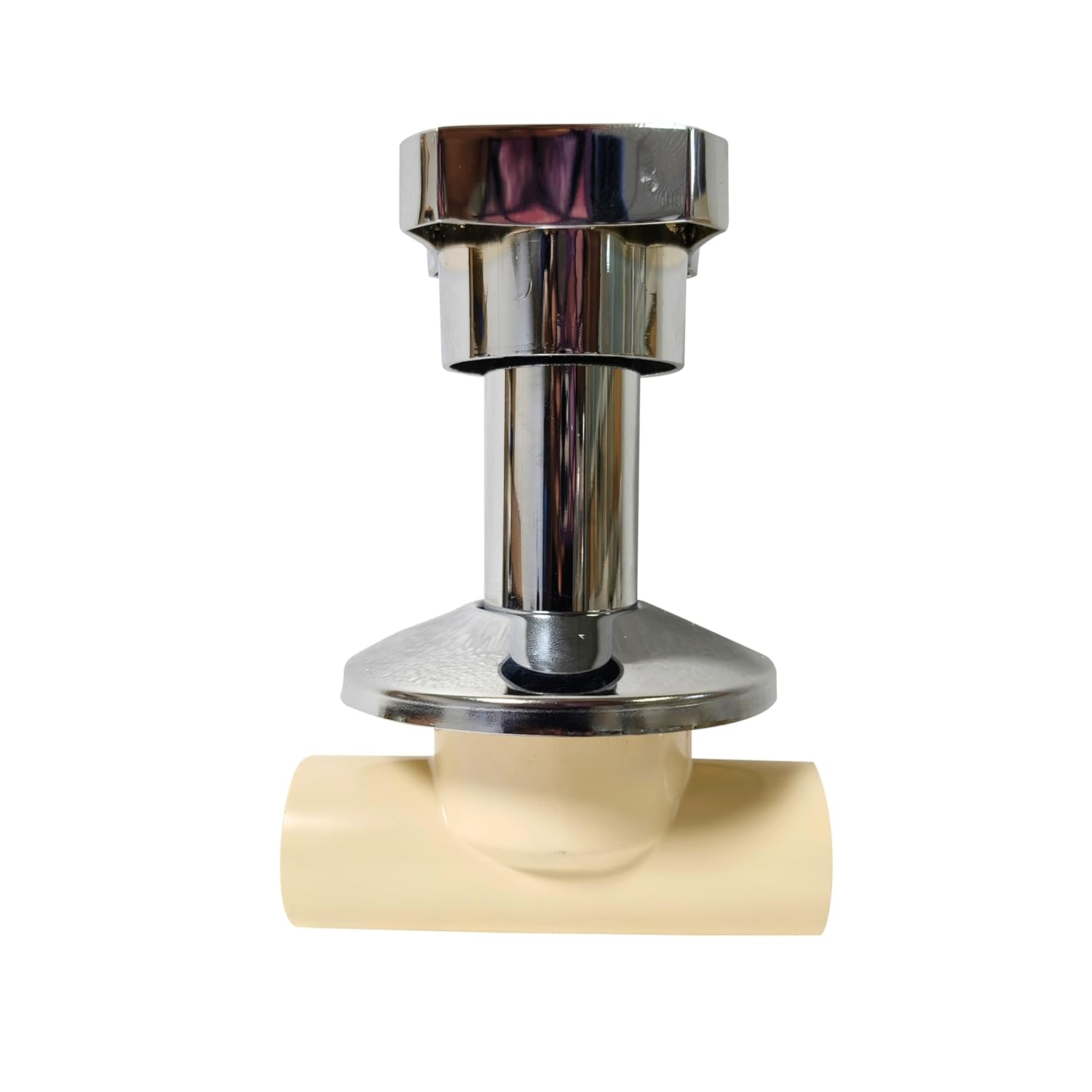 Parryware JADE UPVC Pure Brass Concealed Stop Cock with Wall Flange, 20 mm (3/4 inch) | Half Turn with ceramic spindle Concealed Stop Valve for bathroom pipe fittings | FUF096002