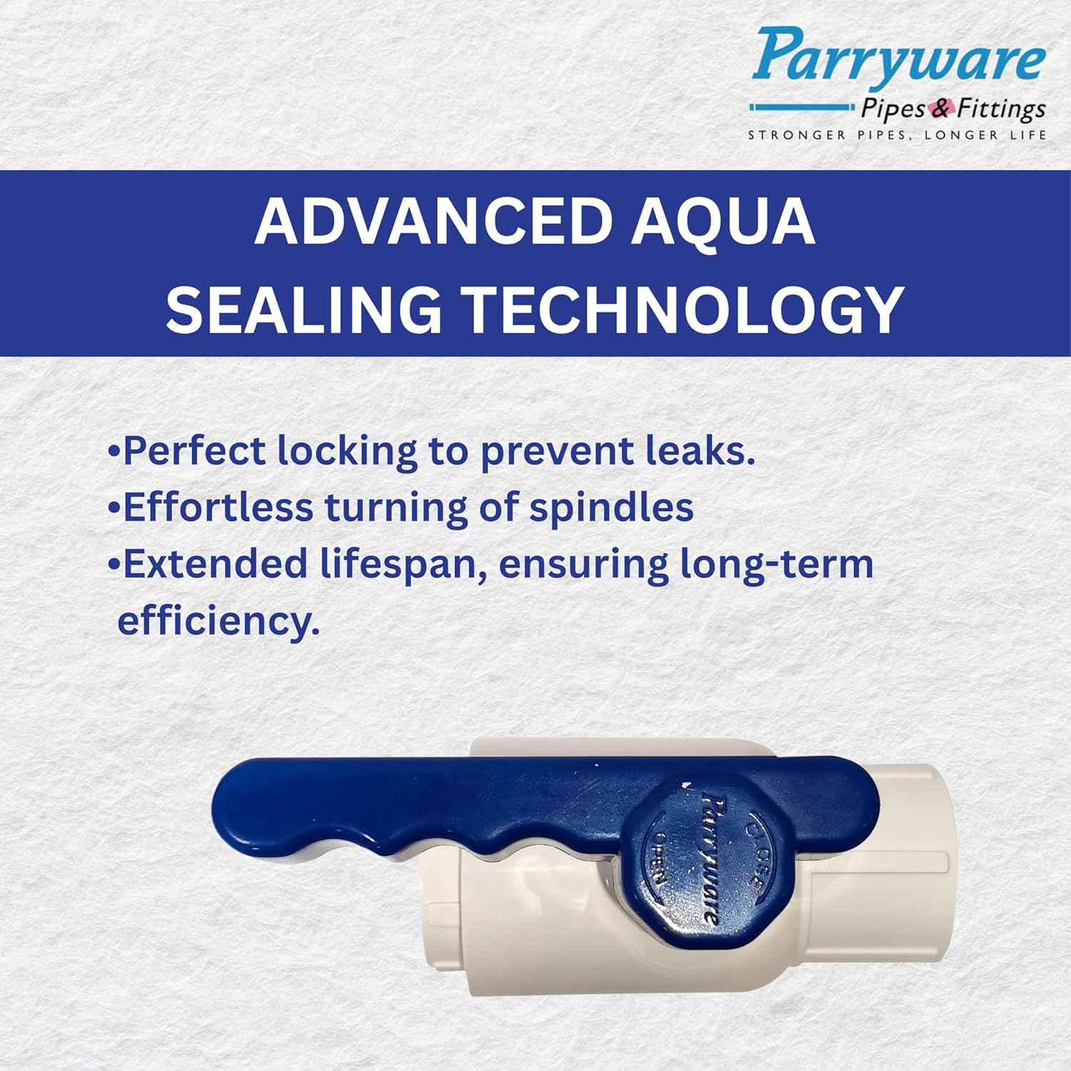 Parryware UPVC T-Handle Ball Valve 11/4" (32mm) pipe fittings, Weather-Resistant, Easy Installation, Compatible with All UPVC Pipes for Home, Commercial & Industrial (11/4 inches) | FUF016004