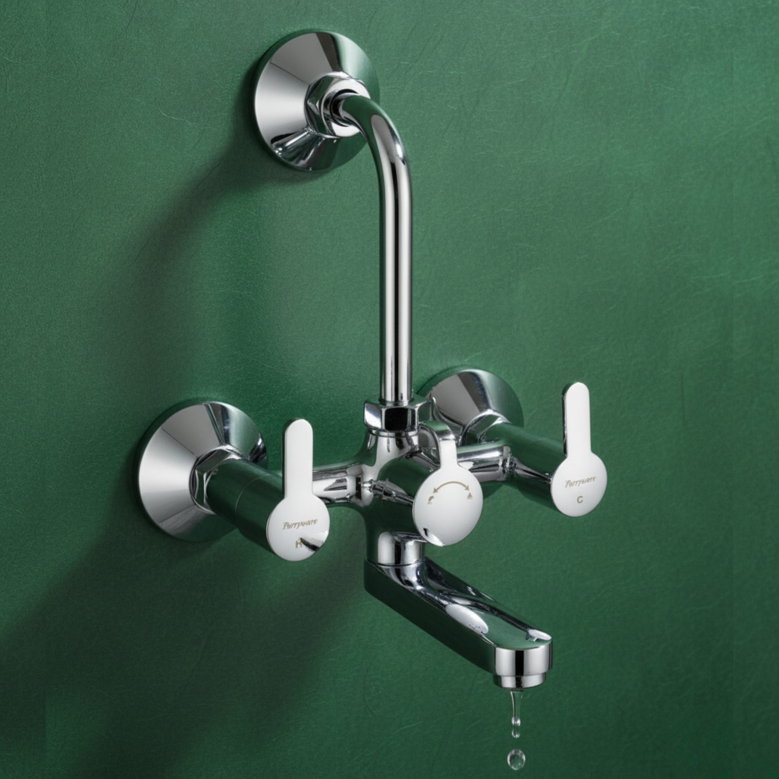 Parryware Claret Wall Mixer 2 in 1 for Bathroom with Wall Flange | Chrome Finish/Bathroom Fixtures/Fittings | Brass Spindle Mixer Tap for Bathroom with Water Saving Nozzle Tap | T4616A1