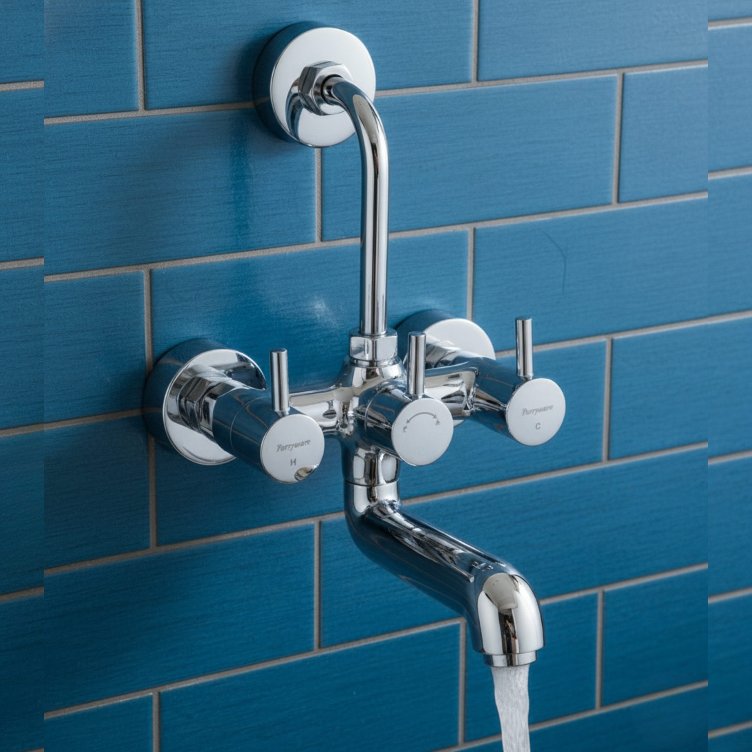 Parryware Agate Pro (Quarter-Turn) Wall Mixer 2-in-1 | Wall Mounted Twin-Lever Faucet | Hot and Cold Water Control valves | Brass Spindle with Chrome Finish | G3316A1