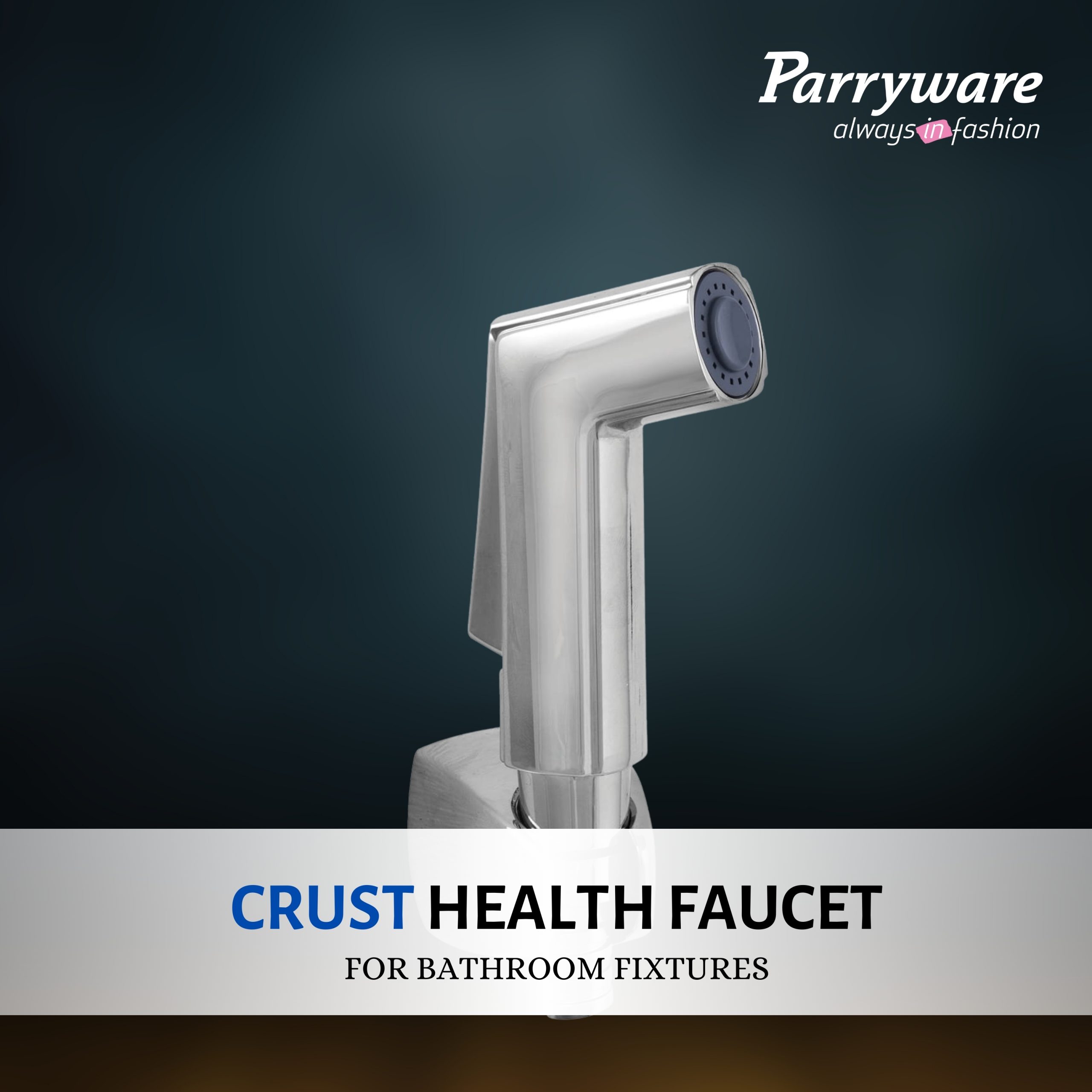Parryware Crust ABS Chrome Finish Health Faucet with Hose & Hook | Wall Mounted Bidet Spray for Toilets | E8342A1
