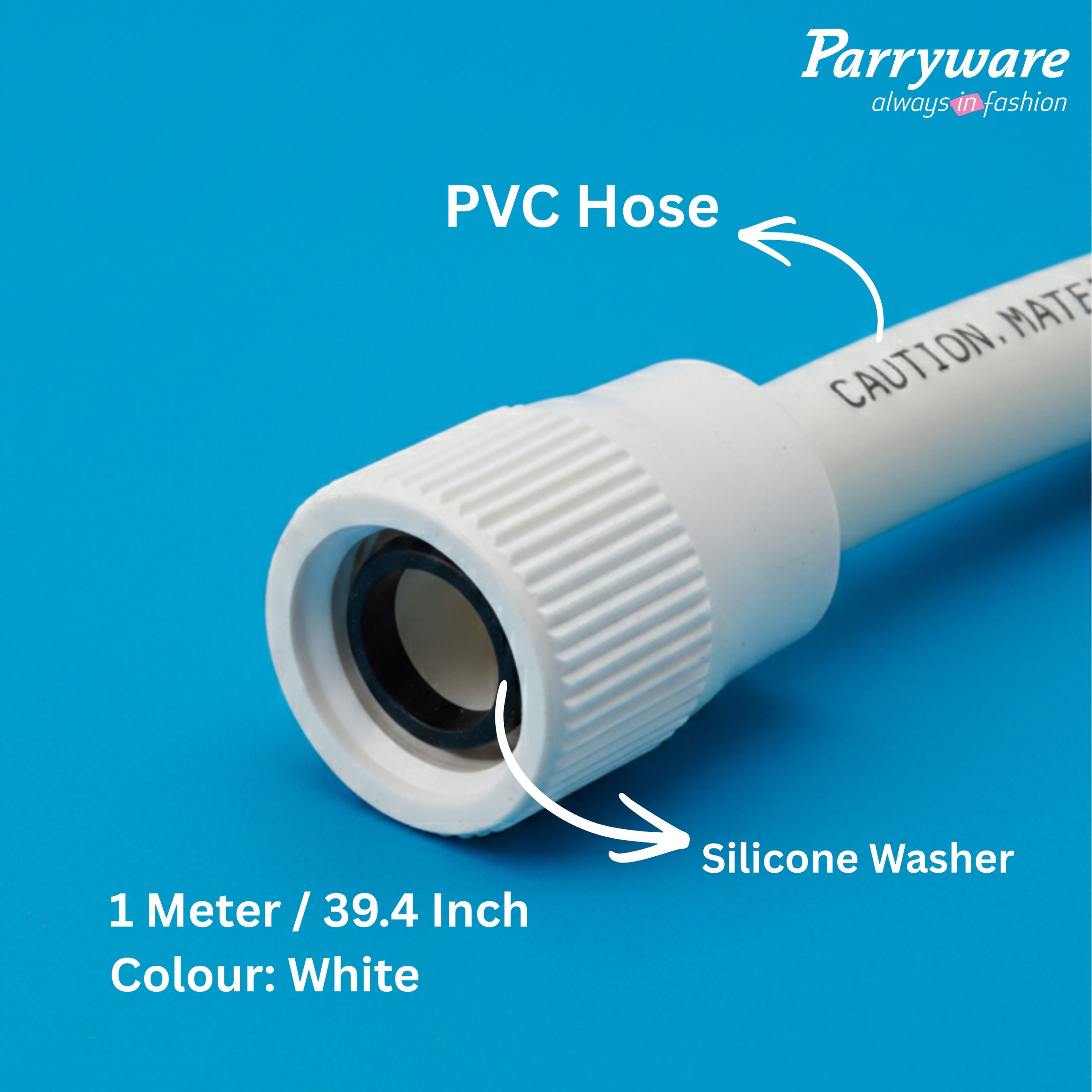 Parryware 1.5 Meter PVC Connection Pipe | White | Pipe For Wash Basins and Sinks, Health Faucets & Flush Tanks | Corrosion-Resistant, Durable, Versatile Plumbing Connection Solution | T61989399