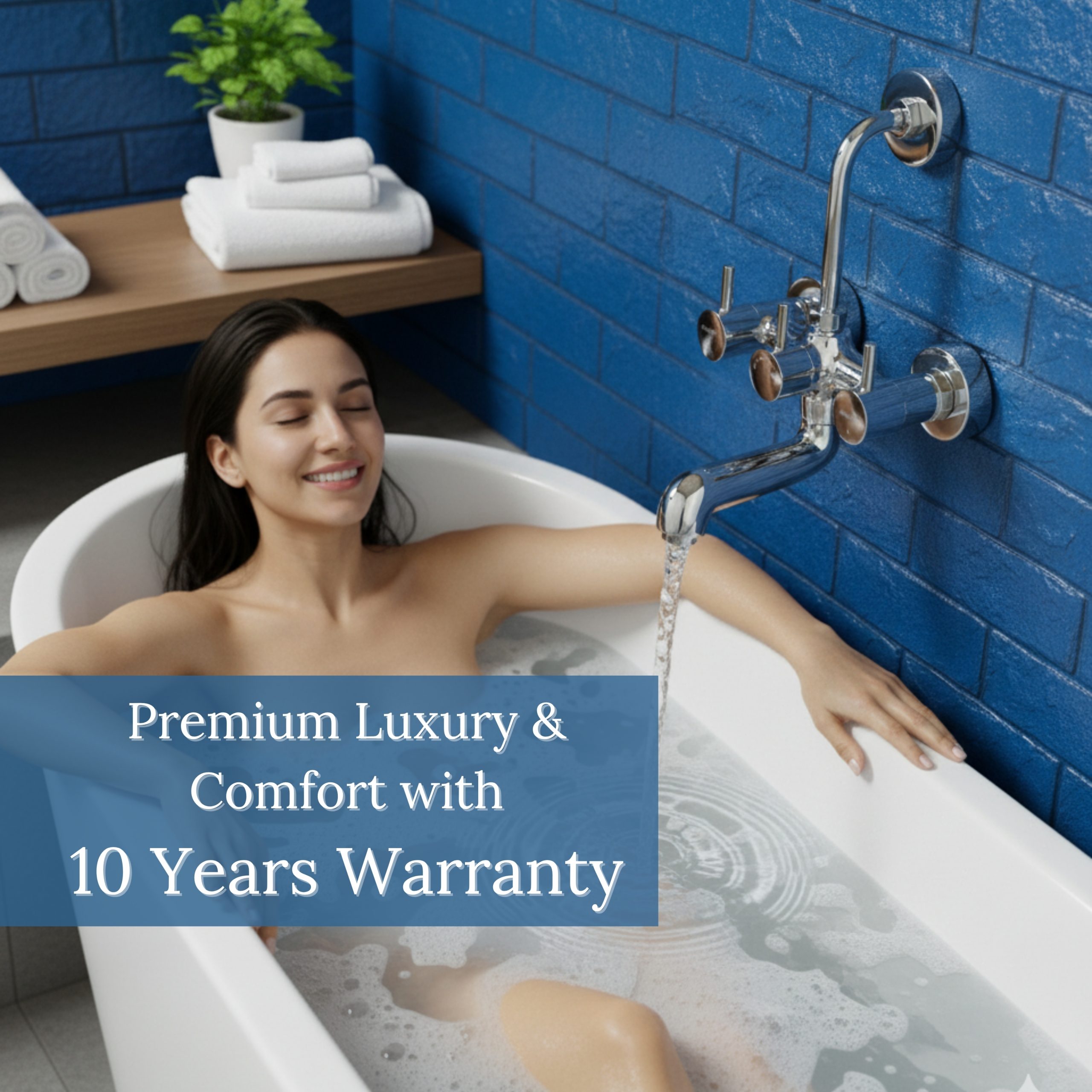 Parryware Agate Pro (Quarter-Turn) Wall Mixer 2-in-1 | Wall Mounted Twin-Lever Faucet | Hot and Cold Water Control valves | Brass Spindle with Chrome Finish | G3316A1