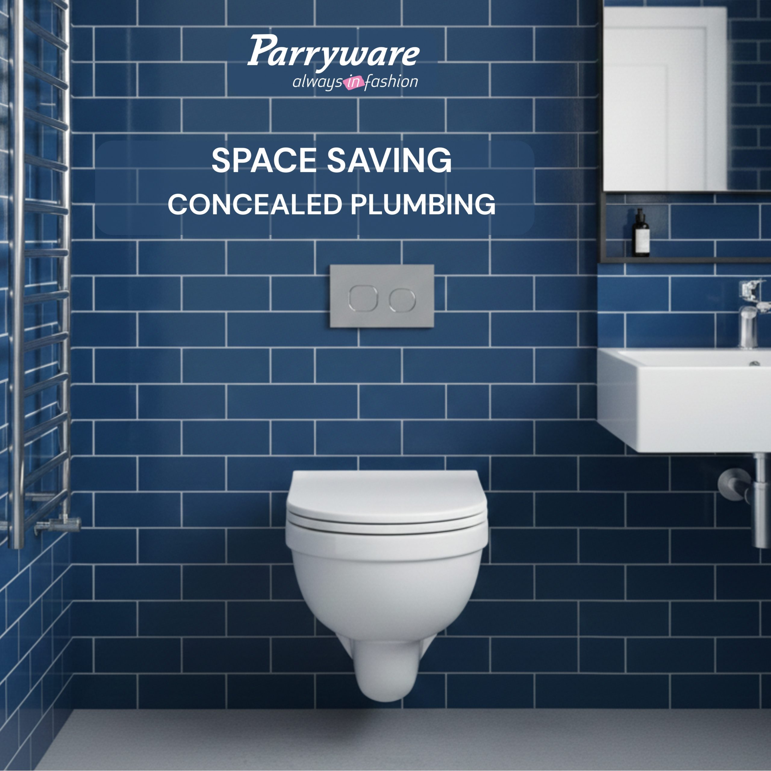 Parryware Linea Plus Concealed Cistern With Half Frame Without Push Platefor Wall Hung Toilets | Dual Flush Mechaism Inwall Tanks | E812599