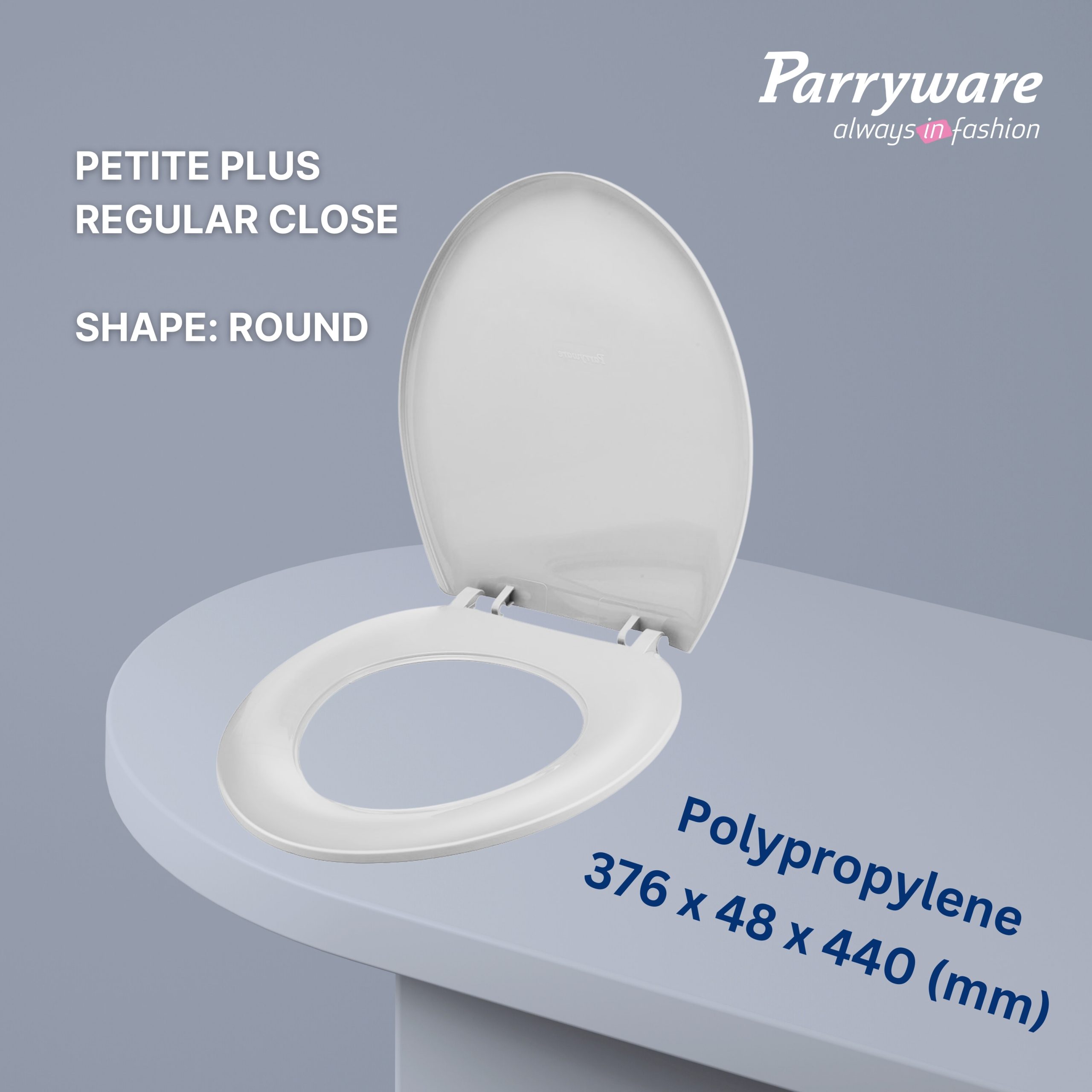 Parryware Petite Plus Toilet Seat Cover for commode | E83091C | Polypropylene (PP)White Seat Cover | for Bathroom Fixtures