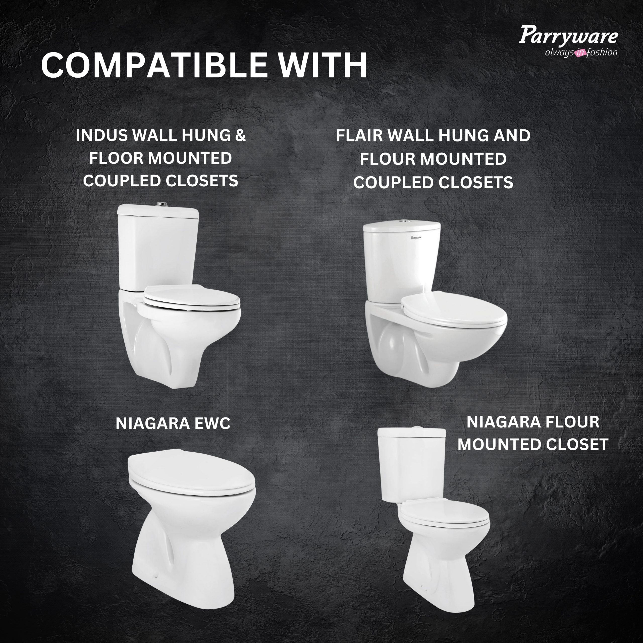 Parryware Petite Plus Toilet Seat Cover for commode | E83091C | Polypropylene (PP)White Seat Cover | for Bathroom Fixtures