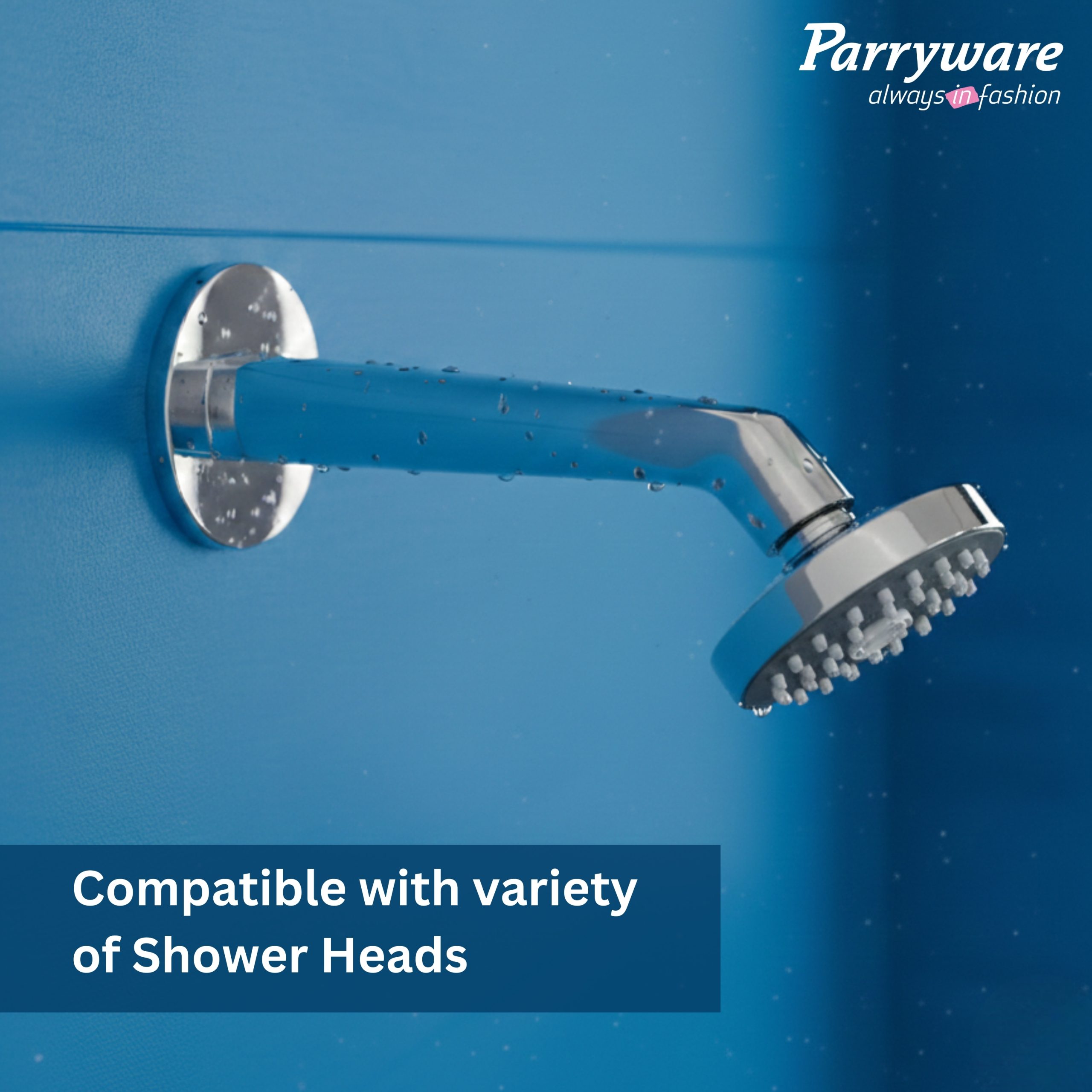 Parryware T9955A1 Square shower arm 9" | Corrosion resistant | Suitable for all model | 10 Year Warranty