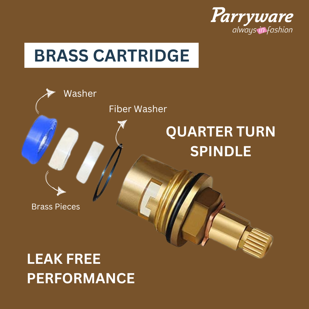 Parryware PRUNO Brass Basin Mixer for Bathroom | Single Lever Deck Mounted Mixer tap with hot and Cold Function | Water Saving Foam Flow Aerator | 10 Years Warranty Chrome Finish | T5865A1