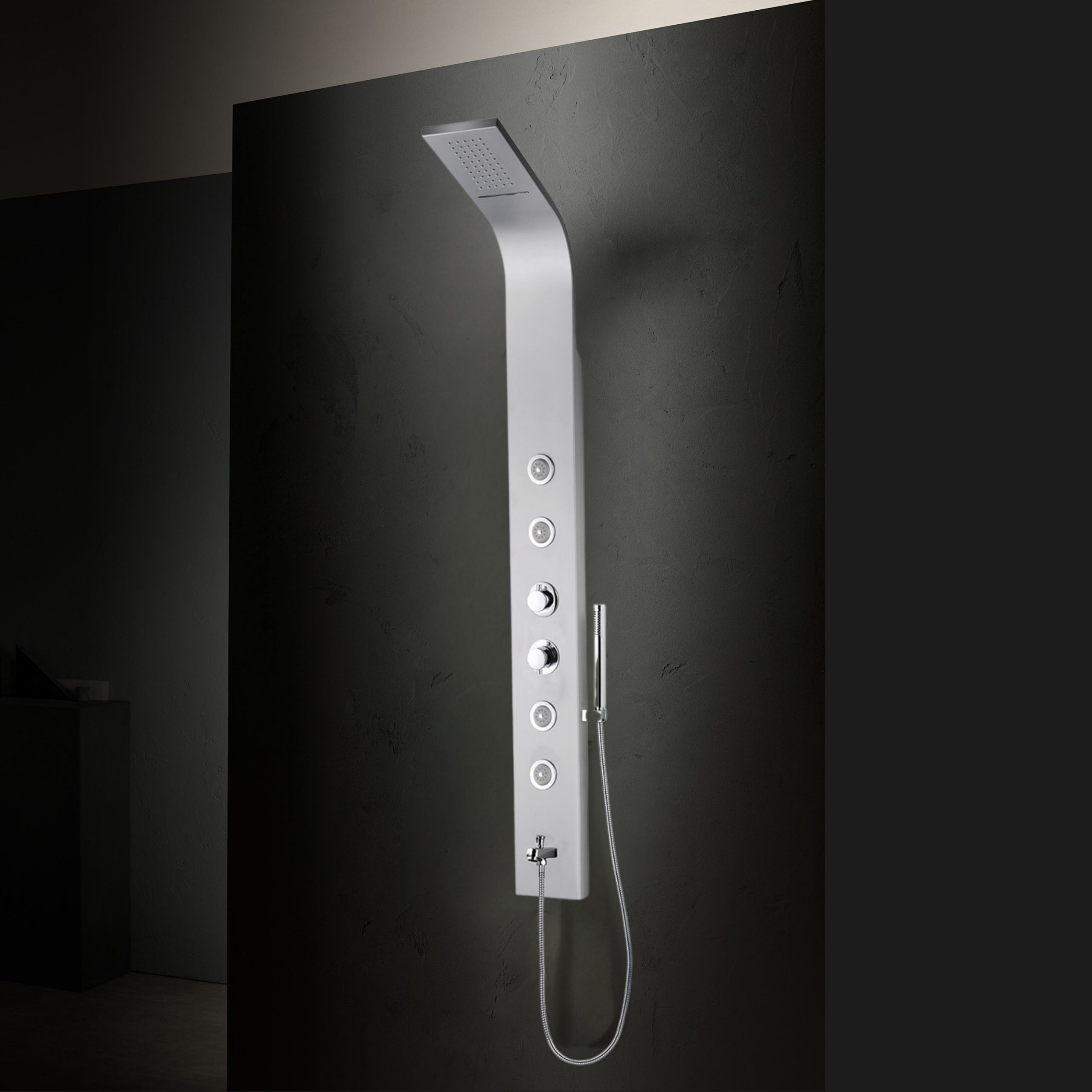 Parryware Verve In-Wall Thermostatic Shower Panel with Cascade Waterfall/Rain Shower and 4 Body Jets | C884099