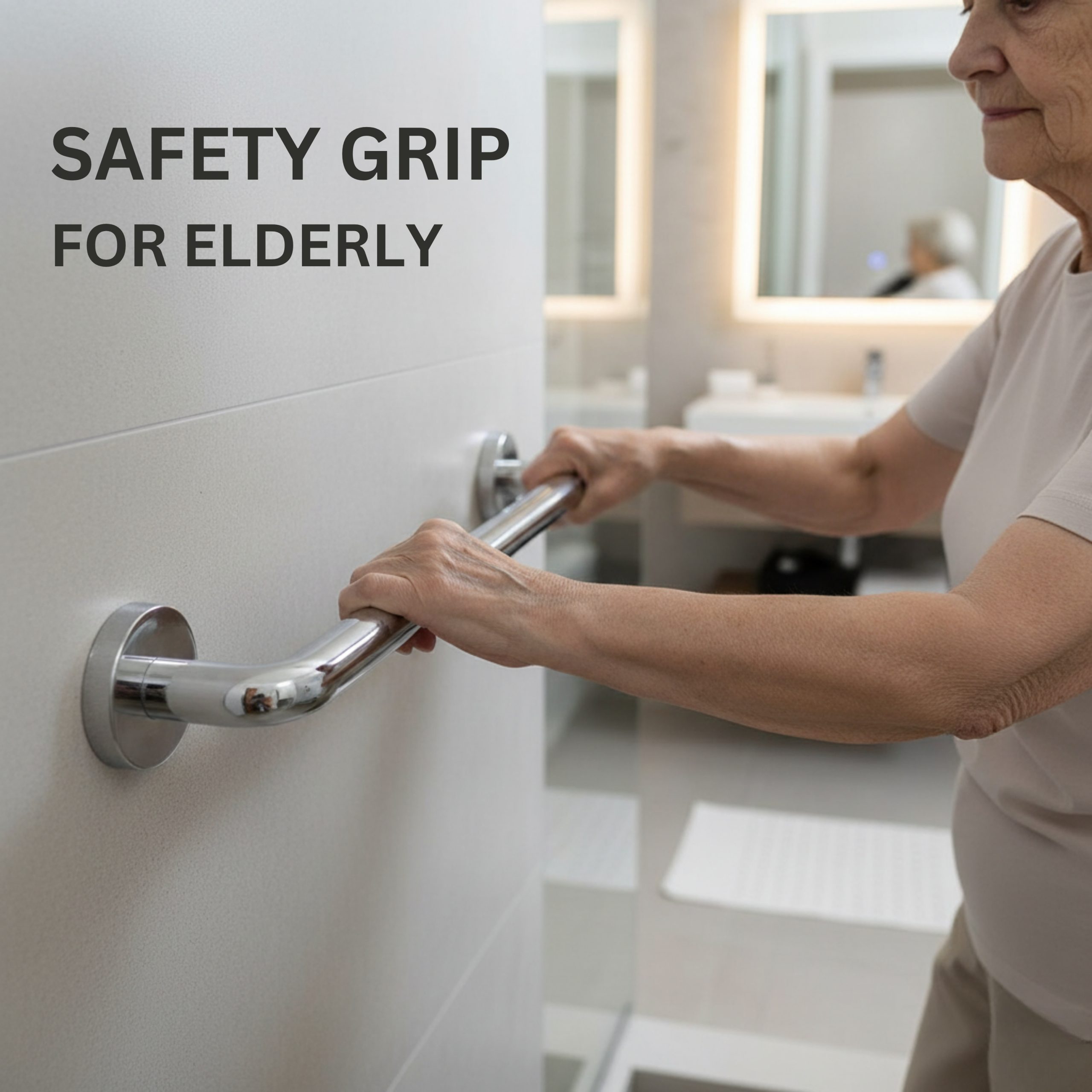 Parryware Hotelier Handgrip 450mm | Modern Bathroom Towel Bar, Chrome-Plated Safety Grab Bar for Elders, Wall Installed | T6604A1