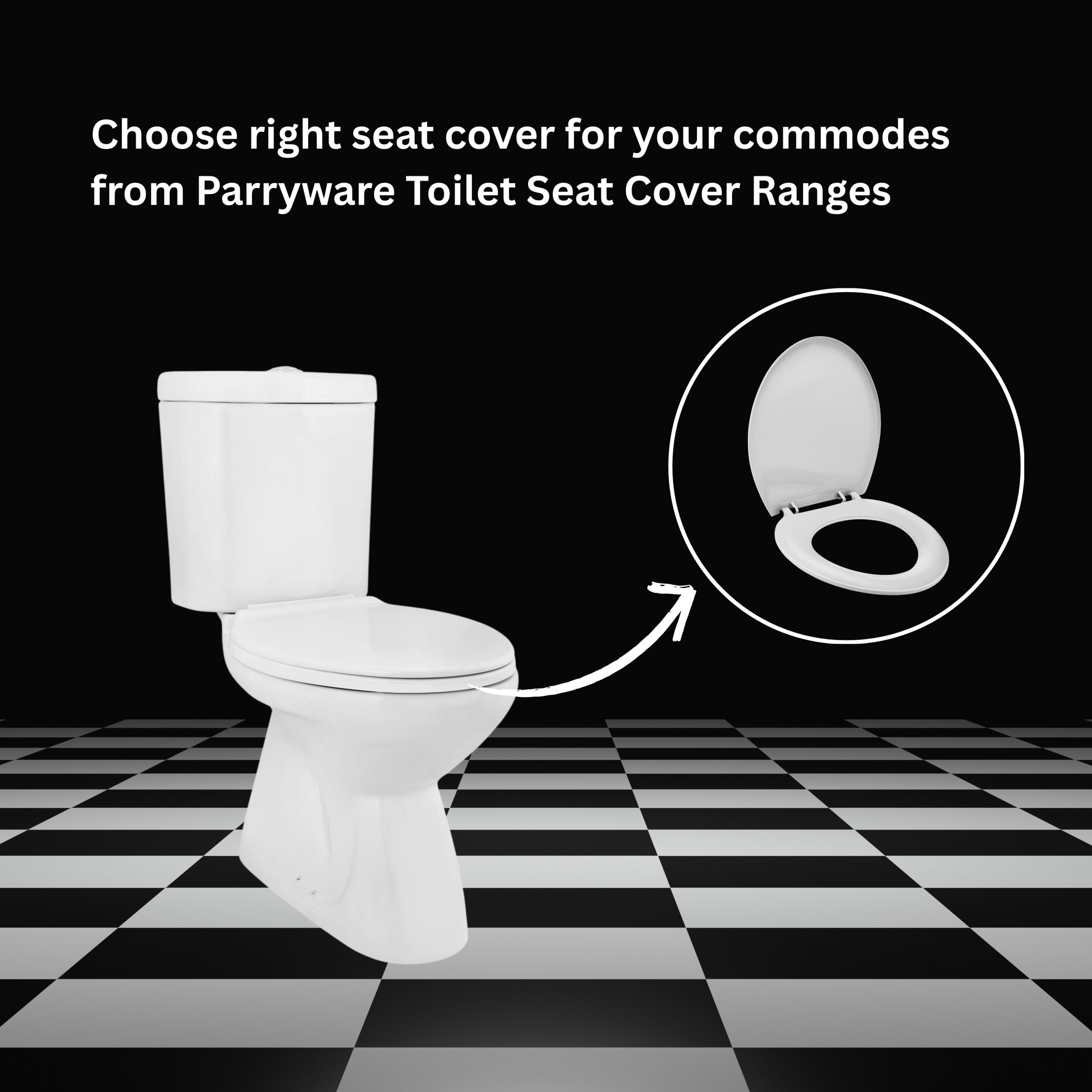 Parryware Petite Plus Toilet Seat Cover for commode | E83091C | Polypropylene (PP)White Seat Cover | for Bathroom Fixtures