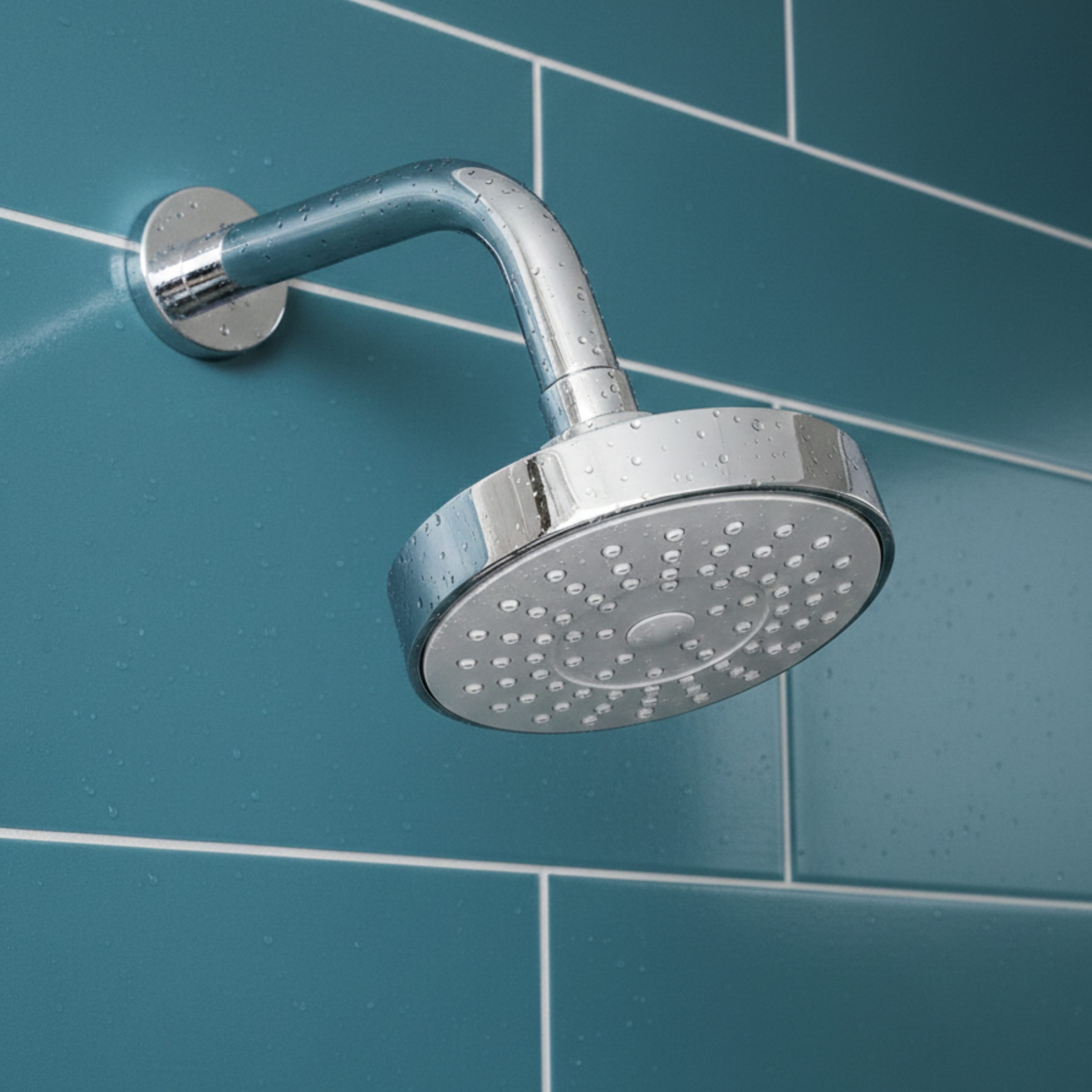 Parryware 100mm Overhead shower with shower arm for bathroom | Single Flow Rain shower ABS SS 202 Arm 8'' With Flange | For bathroom fixture | Wall mounted overhead shower with Chrome Finish | T9808A1