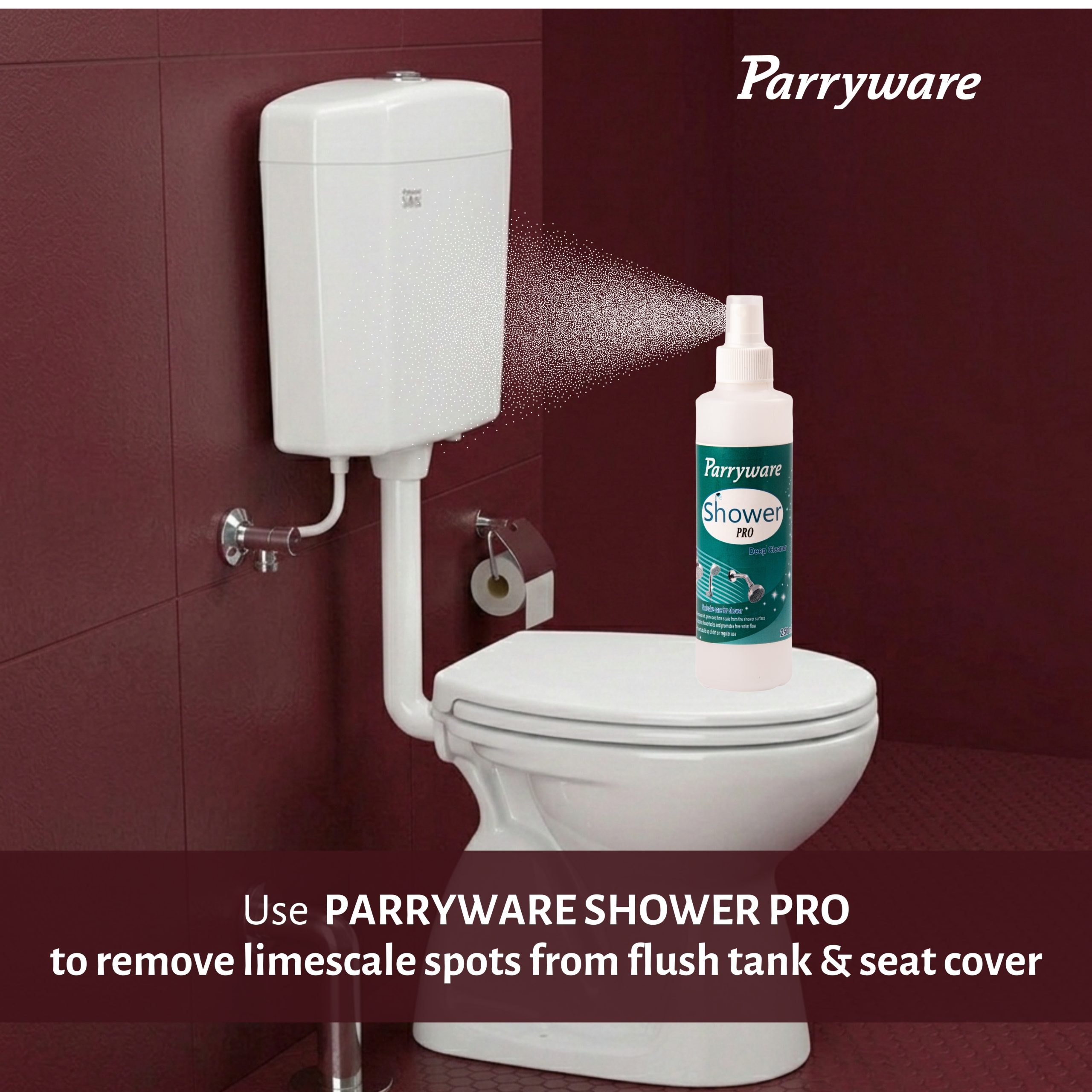 PARRYWARE HEXA SLIMLINE PRO Dual Flush Tank | Polymer cistern for toilet | PVC Dual Flush System Exposed CISTERN (White) 6-3L | 2 Year Warranty | for Western (EWC) or Indian Commodes | E83191C