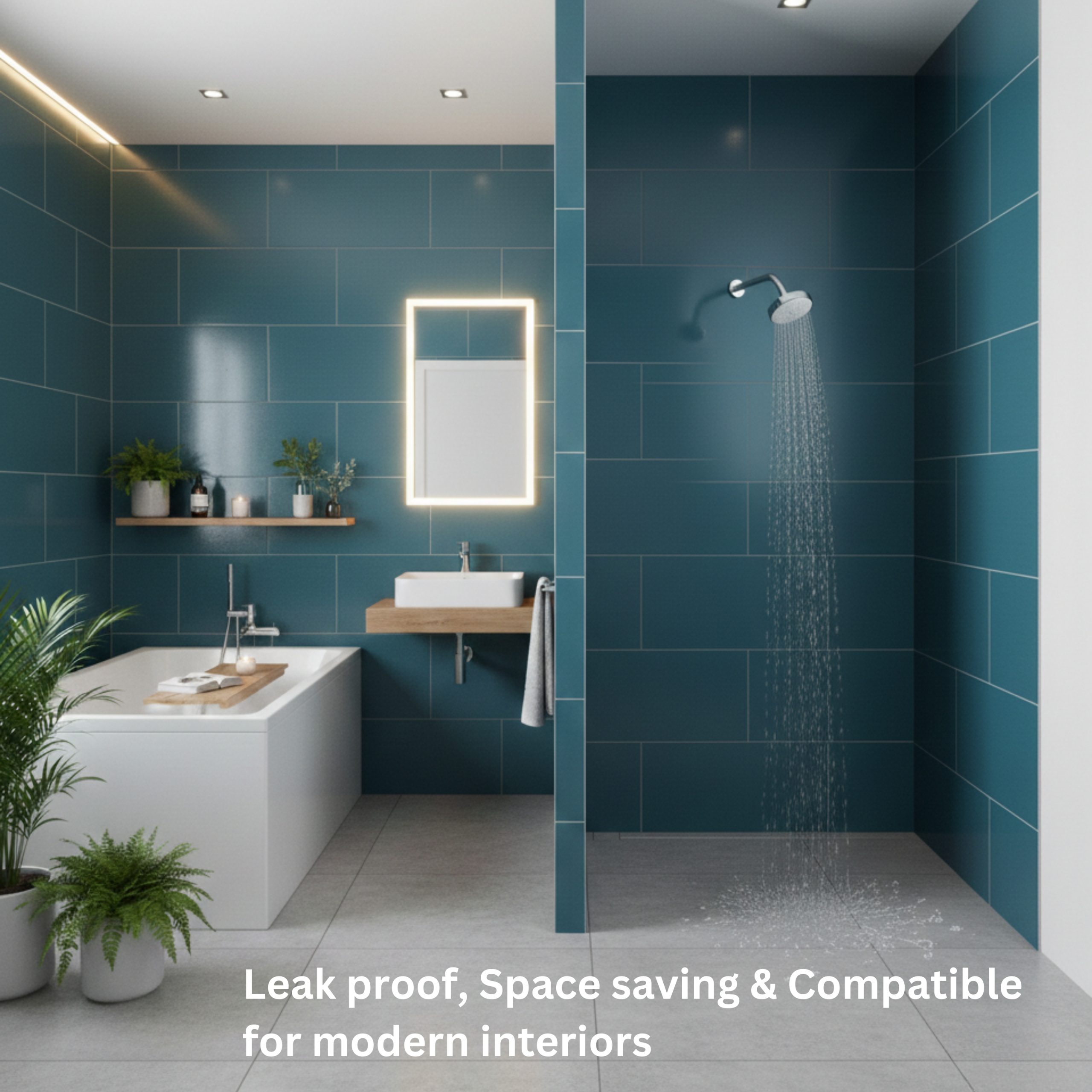 Parryware 100mm Overhead shower with shower arm for bathroom | Single Flow Rain shower ABS SS 202 Arm 8'' With Flange | For bathroom fixture | Wall mounted overhead shower with Chrome Finish | T9808A1