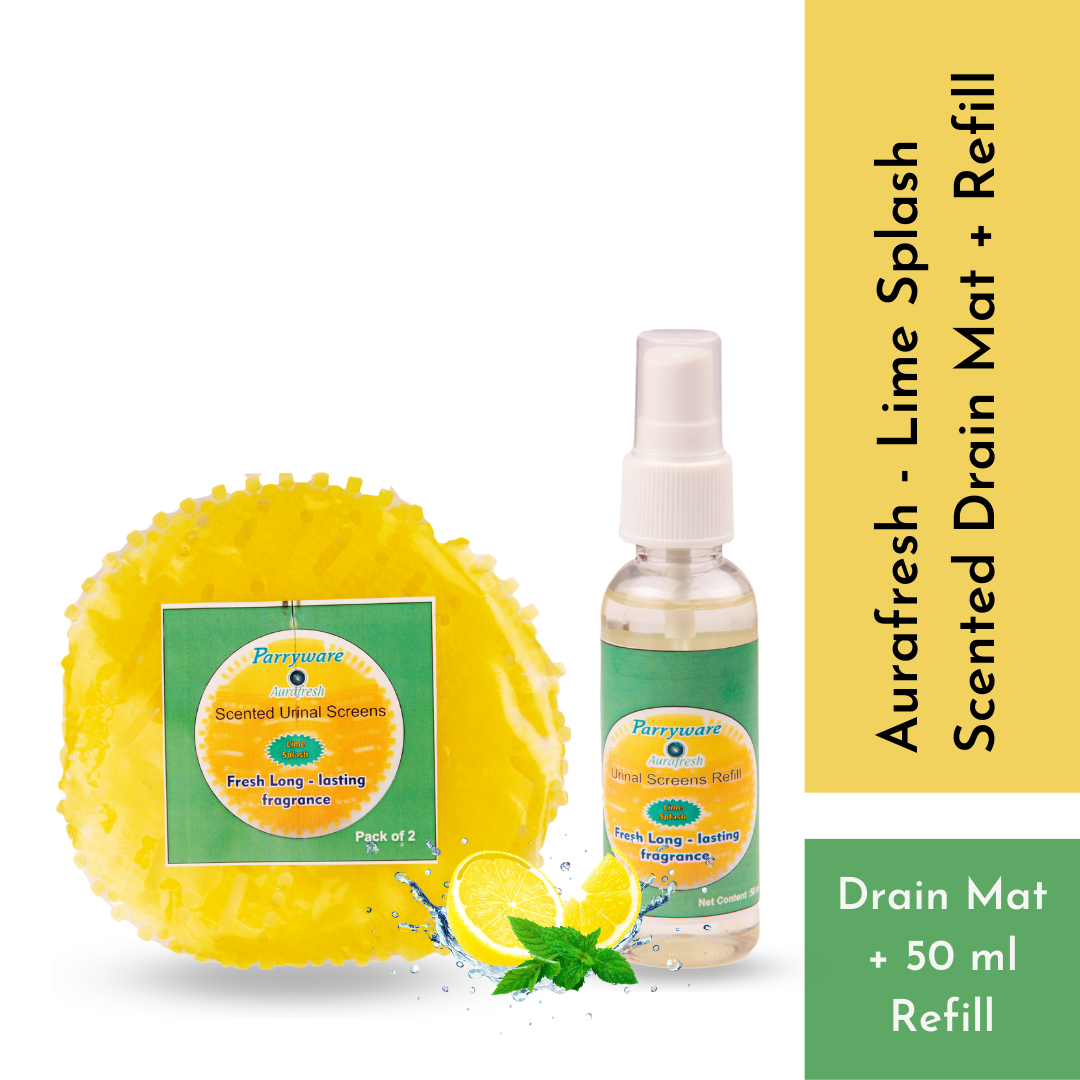 Parryware Aurafresh Scented Drain Mat - Super Lime Fragrance (Pack of 2 x 5 Nos) + 50 ml Refill Fragrance | Long-lasting fragrance - Image 3