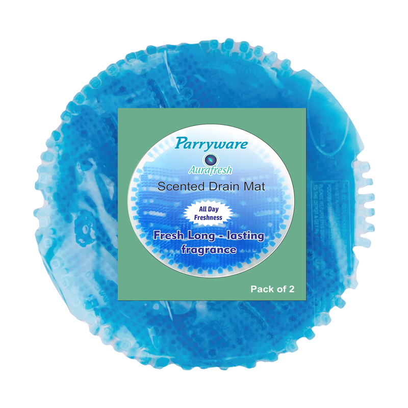 Parryware Aurafresh Scented Drain Mat All Day Freshness Fragrance (Pack of 2 x 5 Nos) + 50 ml Refill Fragrance | Long-lasting fragrance