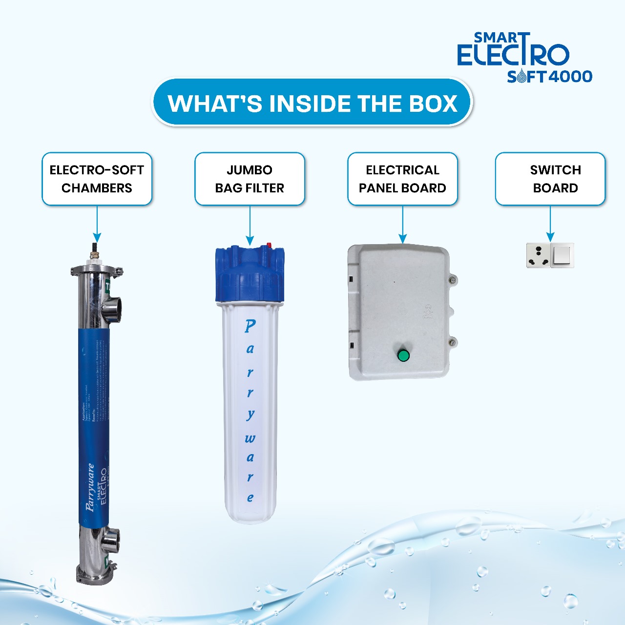 Parryware Smart Electrosoft 4000 Water Softener for hard water problems | Electrolytic Process | Flow Rate 4000 LPH - Image 5