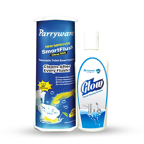 SmartFlush Citrus and Glow Combo Pack - Automatic Toilet Bowl Cleaner 180 g and Faucet Cleaner 200 ml