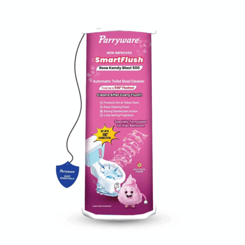 FCSF0503: Parryware SMARTFLUSH In-Cistern Automatic Toilet Bowl Cleaner| Rose Kandy Blast 500 | 99.9% Disinfection | Specially for Kids Bathroom | Lasts upto 600* Flushes | FCSF0503