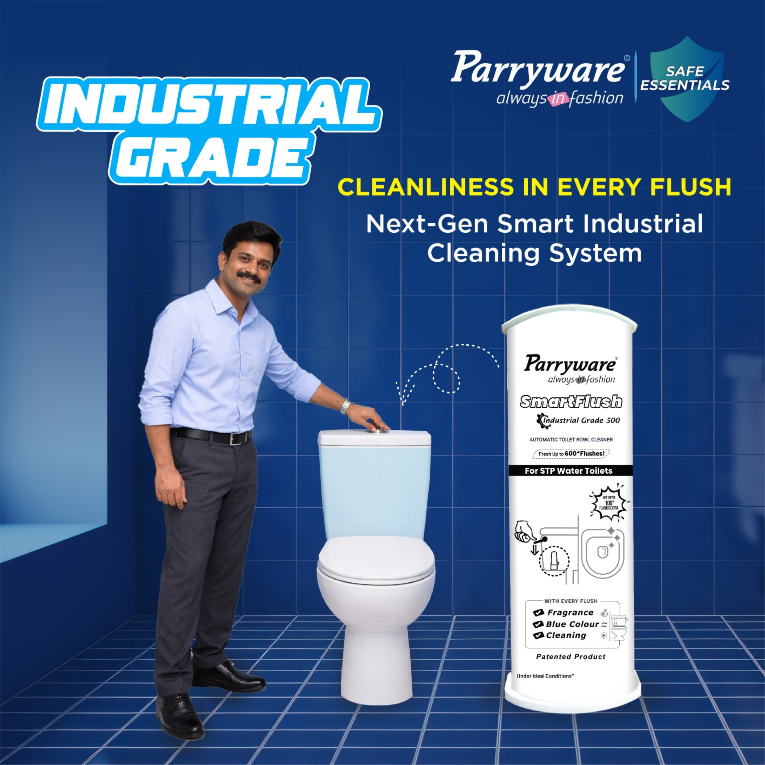 Parryware SmartFlush In-Cistern Automatic Toilet Bowl Cleaner - Industrial Disinfectant 500 I Lasts upto 600* Flushes | 99.9% Disinfection | Cleans after every flushes | FCSF0603 - Image 7