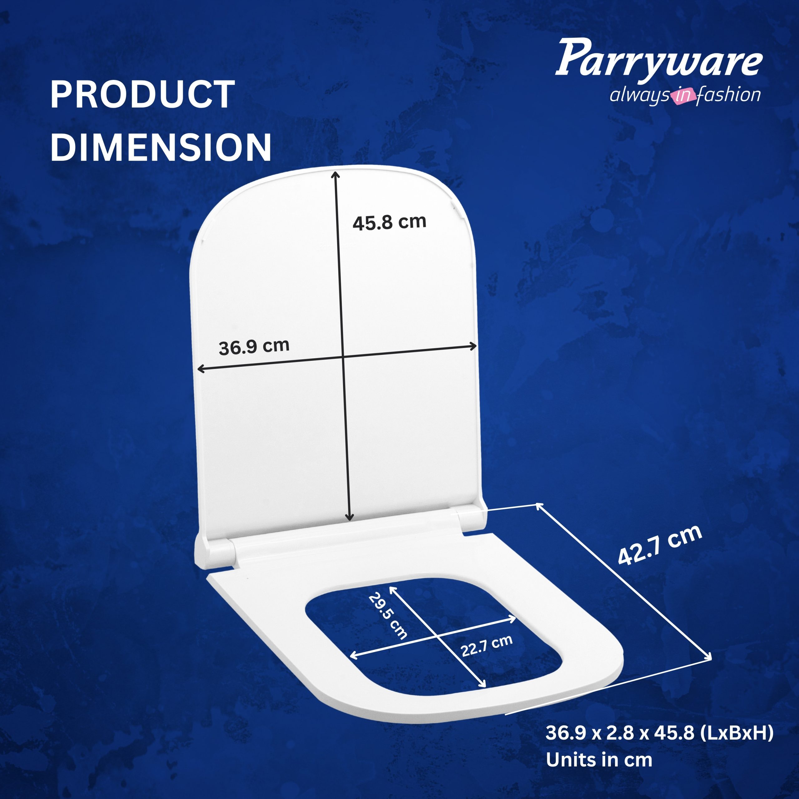 Parryware Verve Soft Close Toilet Seat Cover with Hinges | Eco-friendly Material with Superior Finish | Round Shape & White Colour | Western Commode | Bathroom Fixtures | E82941C - Image 3