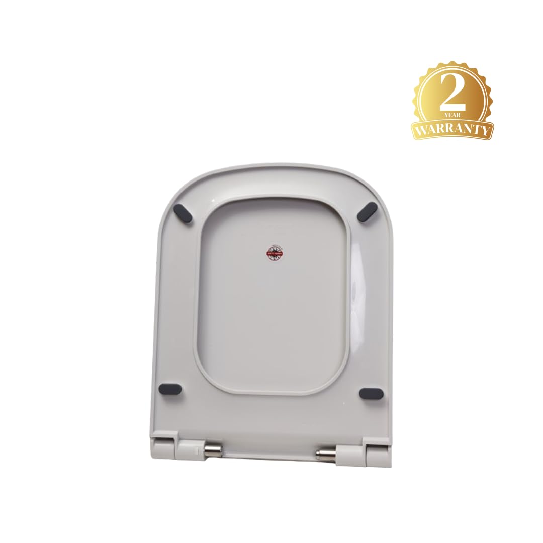 Parryware Verve Soft Close Toilet Seat Cover with Hinges | Eco-friendly Material with Superior Finish | Round Shape & White Colour | Western Commode | Bathroom Fixtures | E82941C - Image 9