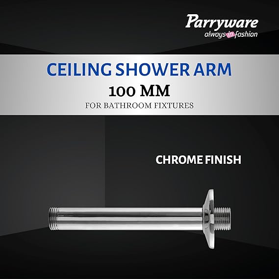 Parryware Stainless Steel Shower Arm for Ceiling Showers | Ceiling Shower Arm (100mm) - Image 2