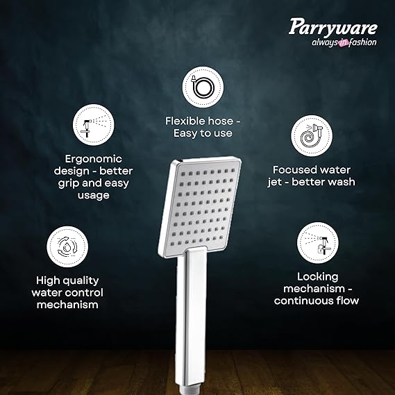 Parryware Comfort Flow Hand Shower WITHOUT HOSE & CLUTCH | Handheld Shower for Bathroom/Home/Hotel | T9871A1 - Image 4