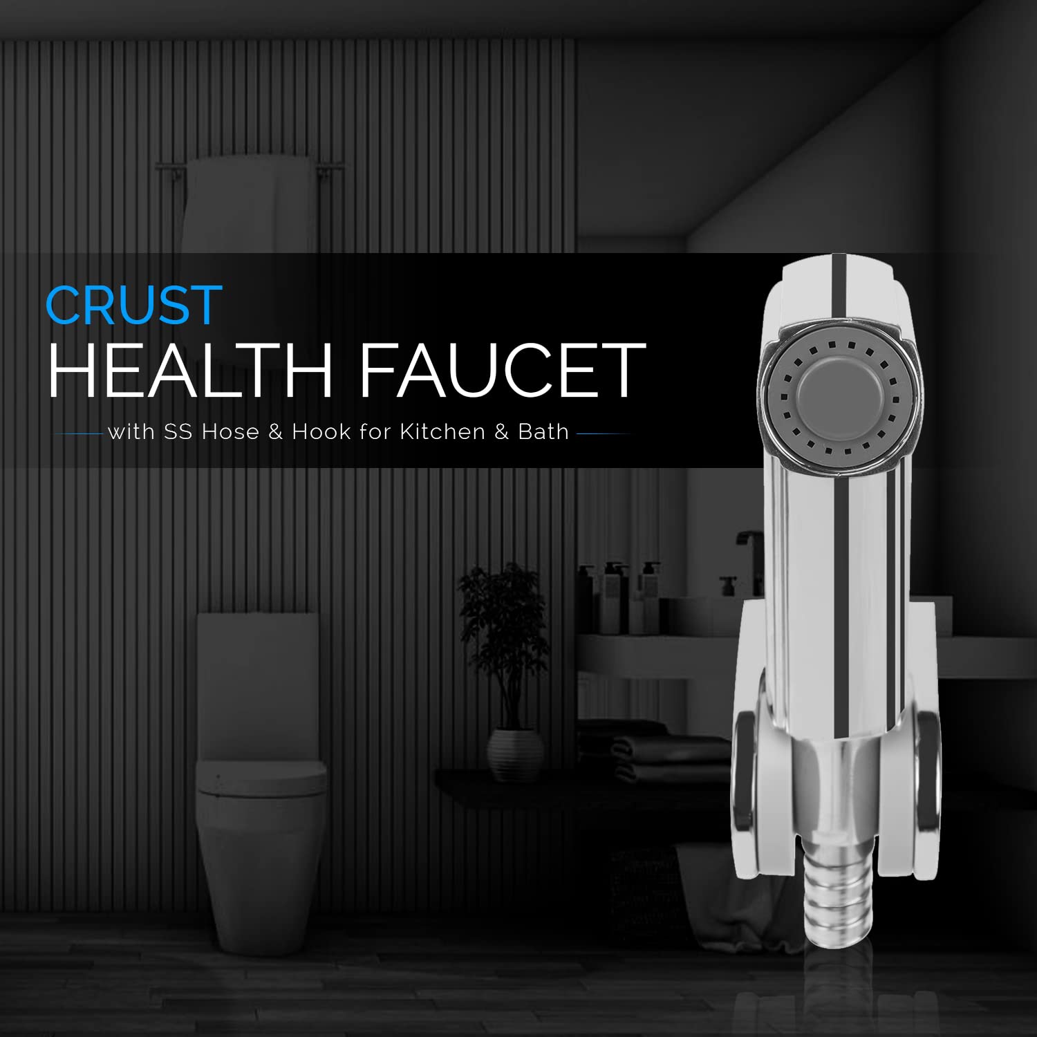 Parryware Crust Health Faucet| E8342A1| with SS Hose & Hook | Chrome Finish | Pack of 1 | for Kitchen & Bath Fixtures - Image 4