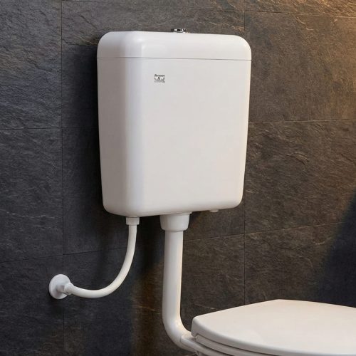 PARRYWARE VIRTIC SLIMLINE PRO Flush Tank for Toilet | Polymer/PVC Dual Flush System Exposed CISTERN (White) 6-3L | 2 Year Warranty | for Western (EWC) or Indian Commodes | E83201C