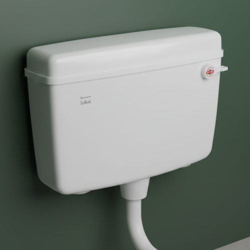 Parryware Slimline Single Flush Polymer Cistern for Toilet | Polypropylene White Flush Tank | With complete flushing set | E80901C
