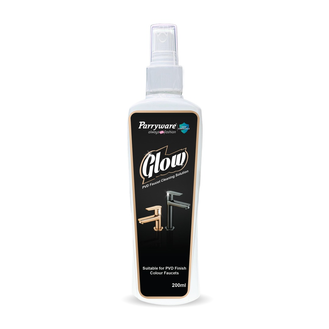 Parryware Glow PVD Faucet Cleaner | Removes Spots, Deposits, Marks and Soap Scums Effectively | Ideal for Rose Gold/Gold/Matte & Shiny Black | Gives Shine To Dull Taps | 200ml | FCGL0202