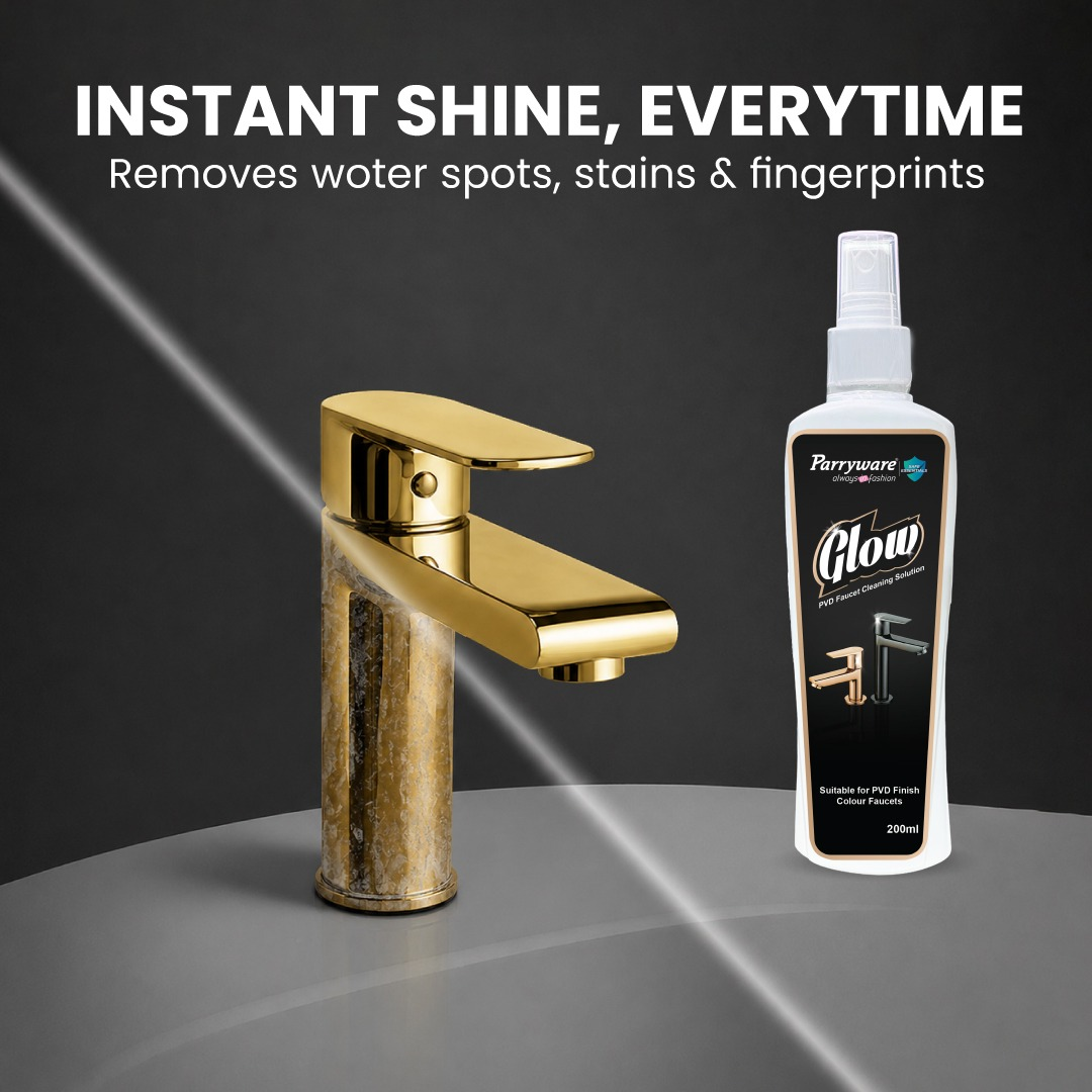 Parryware Glow PVD Faucet Cleaner | Removes Spots, Deposits, Marks and Soap Scums Effectively | Ideal for Rose Gold/Gold/Matte & Shiny Black | Gives Shine To Dull Taps | 200ml | FCGL0202 - Image 5