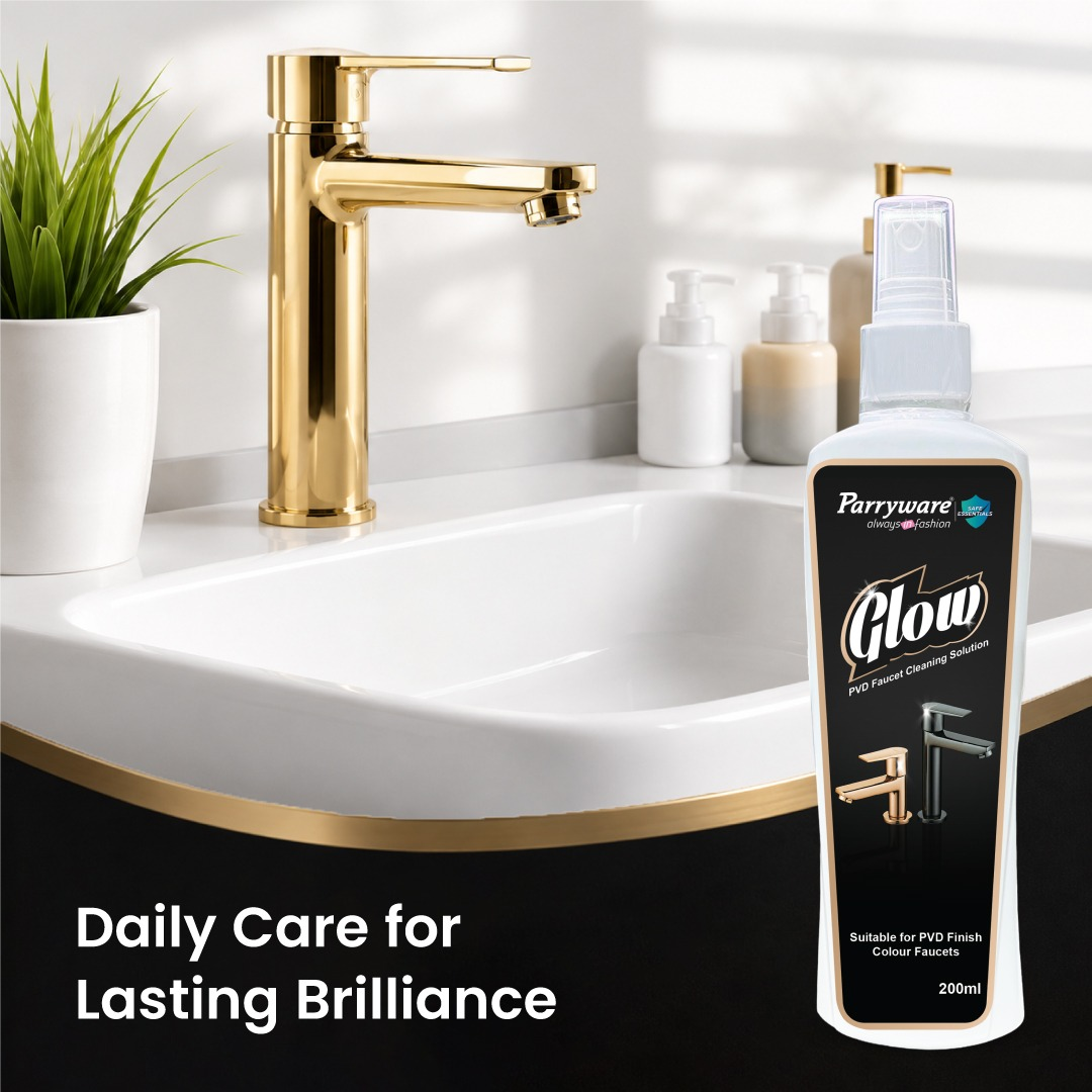 Parryware Glow PVD Faucet Cleaner | Removes Spots, Deposits, Marks and Soap Scums Effectively | Ideal for Rose Gold/Gold/Matte & Shiny Black | Gives Shine To Dull Taps | 200ml | FCGL0202 - Image 8